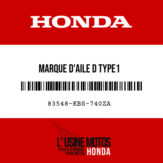 image de 83548-KBS-740ZA MARQUE D'AILE D TYPE1