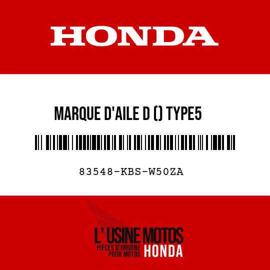 image de 83548-KBS-W50ZA MARQUE D'AILE D () TYPE5