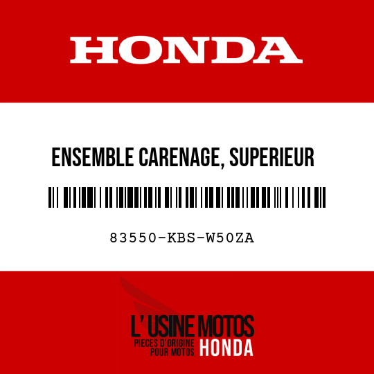 image de 83550-KBS-W50ZA ENSEMBLE CARENAGE, SUPERIEUR  CENTRAL (WL) TYPE5 