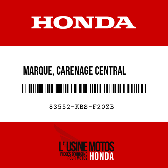 image de 83552-KBS-F20ZB MARQUE, CARENAGE CENTRAL      SUPERIEUR (HONDA) TYPE7 