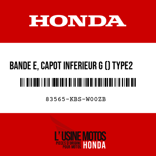 image de 83565-KBS-W00ZB BANDE E, CAPOT INFERIEUR G () TYPE2