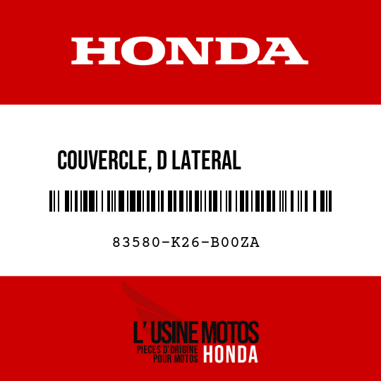 image de 83580-K26-B00ZA COUVERCLE, D LATERAL         SUPERIEUR (WOL) NHB81M