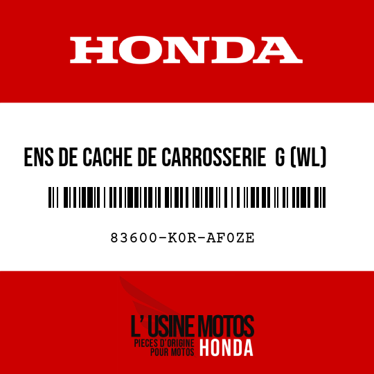 image de 83600-K0R-AF0ZE ENS DE CACHE DE CARROSSERIE  G (WL) TYPE1
