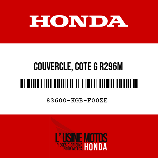 image de 83600-KGB-F00ZE COUVERCLE, COTE G R296M