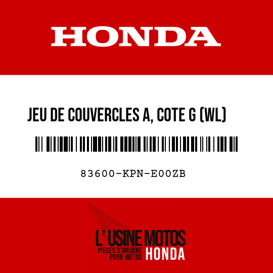 image de 83600-KPN-E00ZB JEU DE COUVERCLES A, COTE G (WL) TYPE1     1