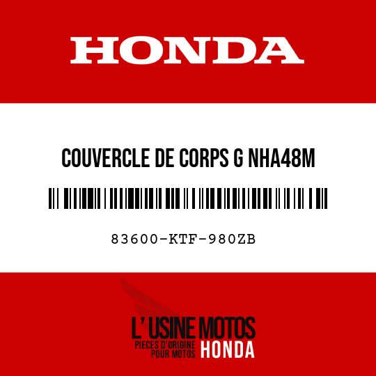 image de 83600-KTF-980ZB COUVERCLE DE CORPS G NHA48M 