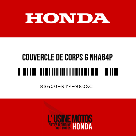 image de 83600-KTF-980ZC COUVERCLE DE CORPS G NHA84P 