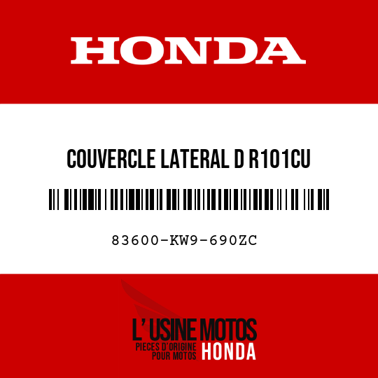 image de 83600-KW9-690ZC COUVERCLE LATERAL D R101CU 