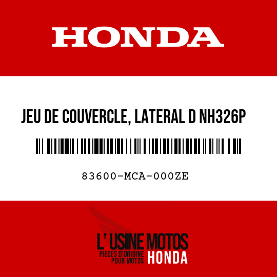 image de 83600-MCA-000ZE JEU DE COUVERCLE, LATERAL D NH326P 