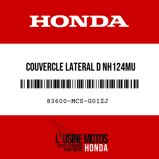 image de 83600-MCS-G01ZJ COUVERCLE LATERAL D NH124MU 