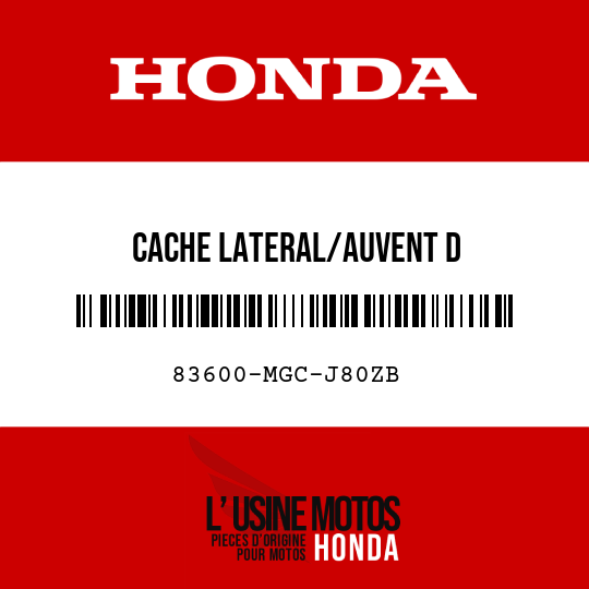 image de 83600-MGC-J80ZB CACHE LATERAL/AUVENT D