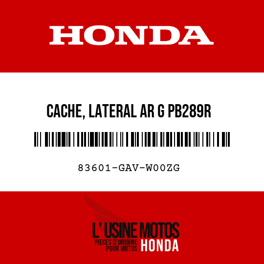 image de 83601-GAV-W00ZG CACHE, LATERAL AR G PB289R 