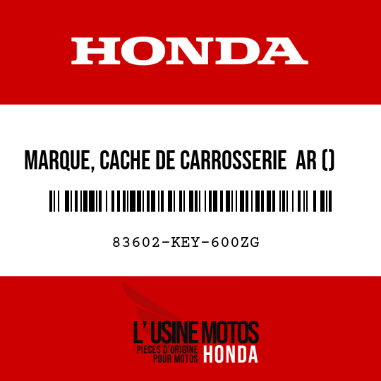 image de 83602-KEY-600ZG MARQUE, CACHE DE CARROSSERIE  AR () TYPE9