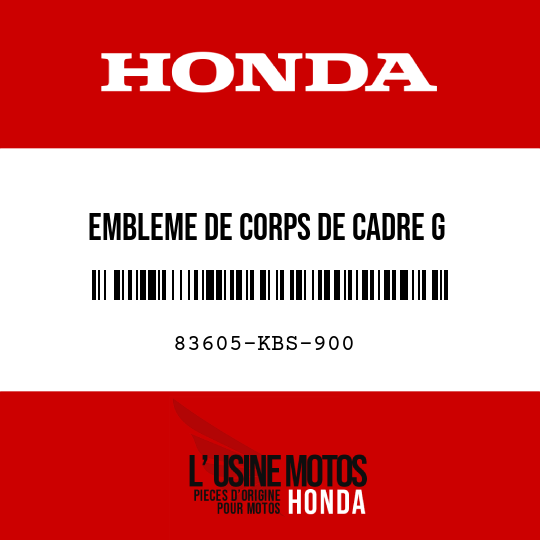 image de 83605-KBS-900 EMBLEME DE CORPS DE CADRE G