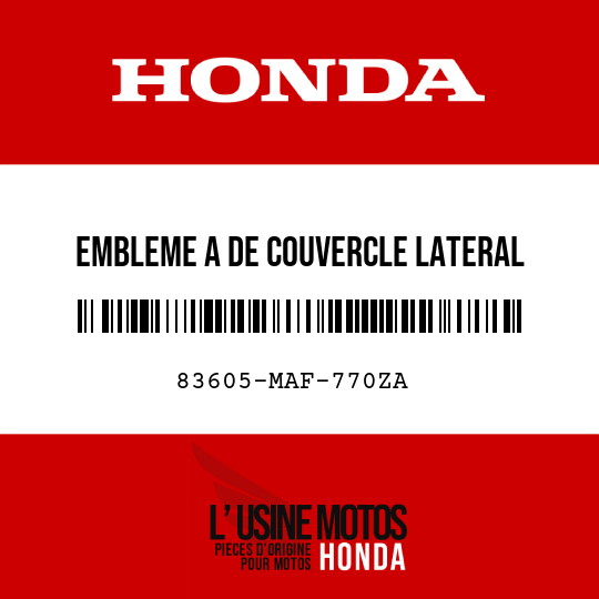 image de 83605-MAF-770ZA EMBLEME A DE COUVERCLE LATERAL TYPE10 