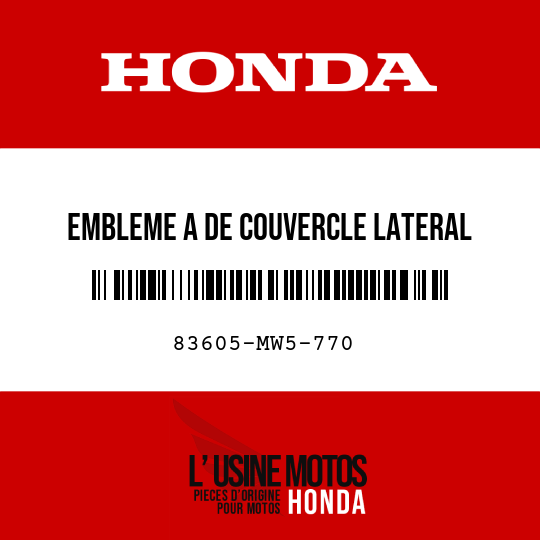 image de 83605-MW5-770 EMBLEME A DE COUVERCLE LATERAL