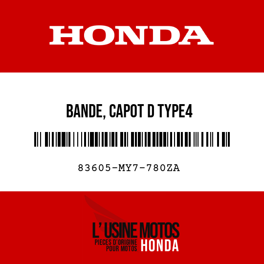 image de 83605-MY7-780ZA BANDE, CAPOT D TYPE4 