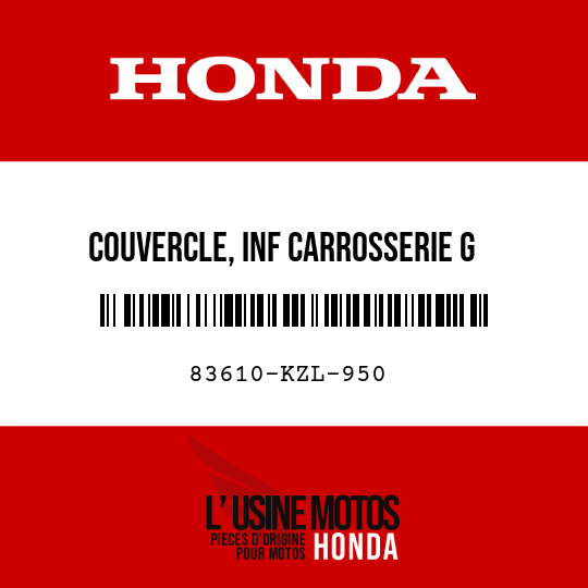 image de 83610-KZL-950 COUVERCLE, INF CARROSSERIE G