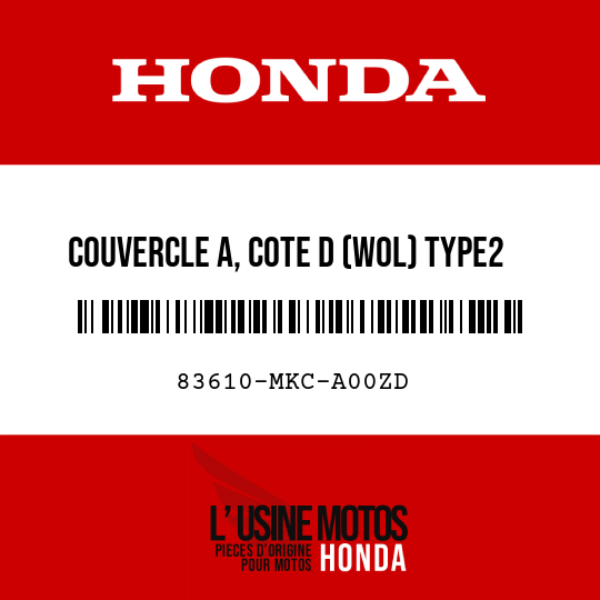 image de 83610-MKC-A00ZD COUVERCLE A, COTE D (WOL) TYPE2