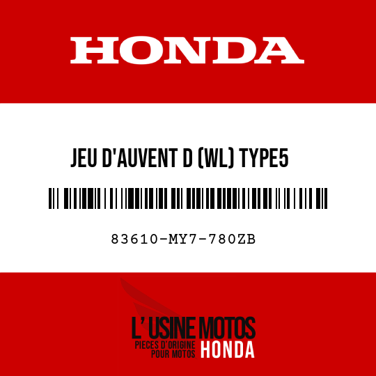 image de 83610-MY7-780ZB JEU D'AUVENT D (WL) TYPE5 
