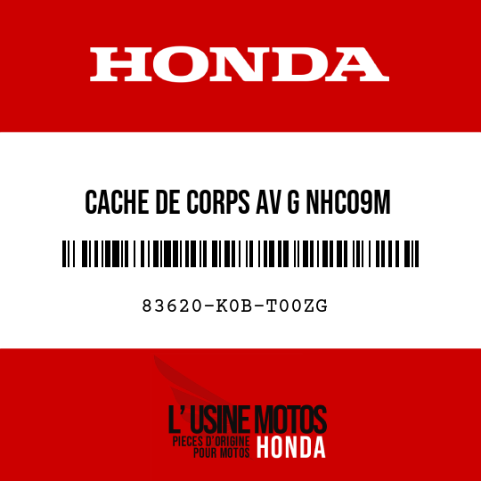 image de 83620-K0B-T00ZG CACHE DE CORPS AV G NHC09M