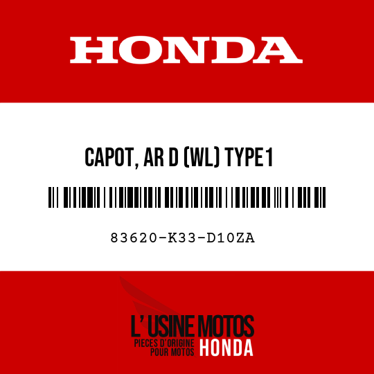 image de 83620-K33-D10ZA CAPOT, AR D (WL) TYPE1