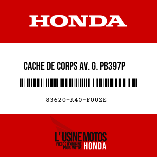 image de 83620-K40-F00ZE CACHE DE CORPS AV. G. PB397P