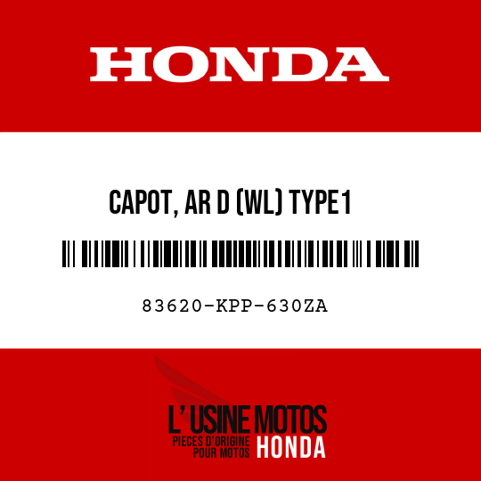 image de 83620-KPP-630ZA CAPOT, AR D (WL) TYPE1