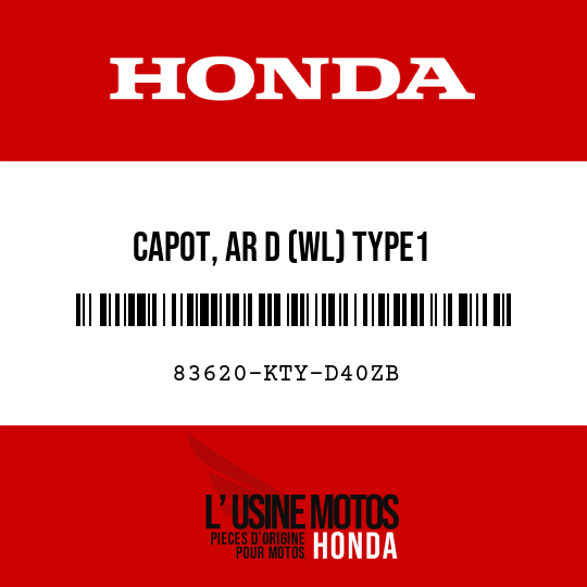 image de 83620-KTY-D40ZB CAPOT, AR D (WL) TYPE1