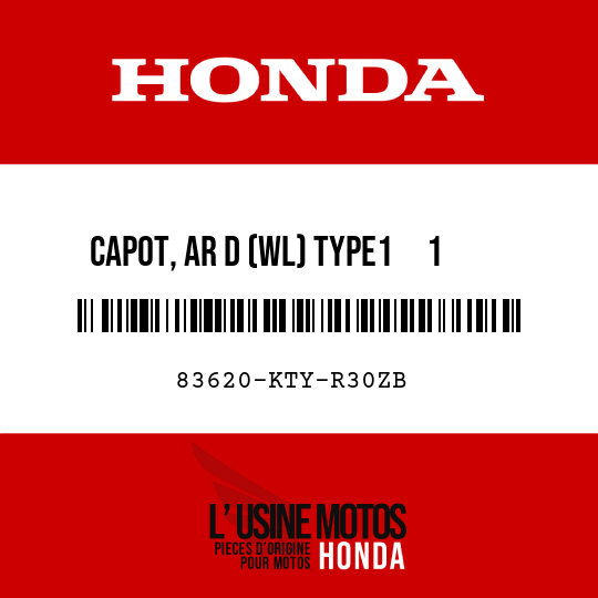 image de 83620-KTY-R30ZB CAPOT, AR D (WL) TYPE1     1