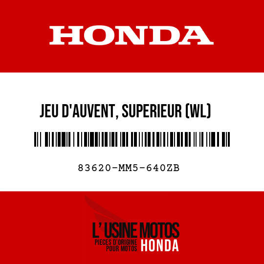 image de 83620-MM5-640ZB JEU D'AUVENT, SUPERIEUR (WL) NH193P/TYPE7 