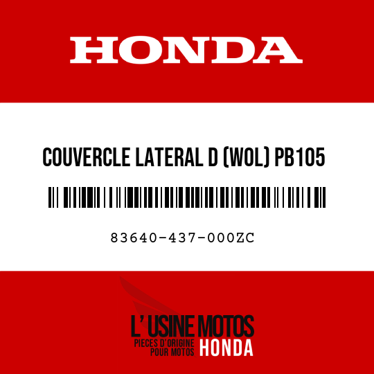 image de 83640-437-000ZC COUVERCLE LATERAL D (WOL) PB105 
