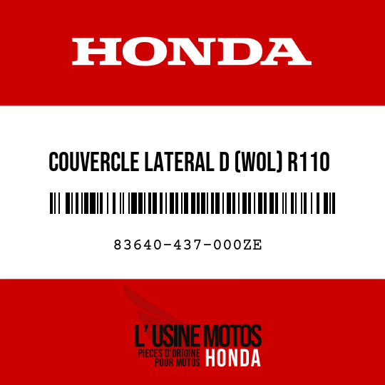 image de 83640-437-000ZE COUVERCLE LATERAL D (WOL) R110 