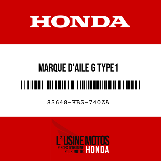 image de 83648-KBS-740ZA MARQUE D'AILE G TYPE1