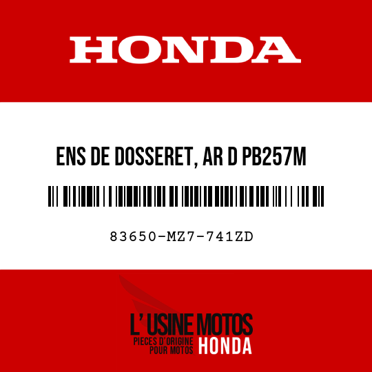image de 83650-MZ7-741ZD ENS DE DOSSERET, AR D PB257M 