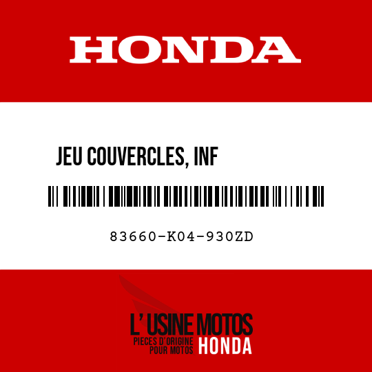 image de 83660-K04-930ZD JEU COUVERCLES, INF          CARROSSERIE AR (WL) TYPE1