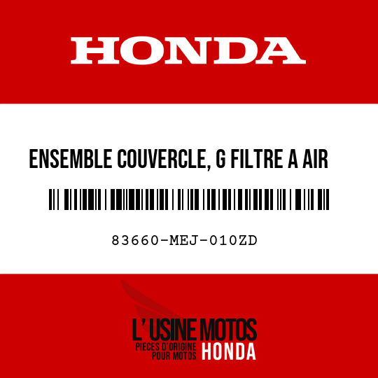 image de 83660-MEJ-010ZD ENSEMBLE COUVERCLE, G FILTRE A AIR (WL) NH125MU