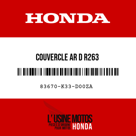 image de 83670-K33-D00ZA COUVERCLE AR D R263