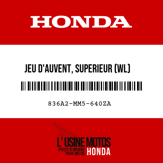 image de 836A2-MM5-640ZA JEU D'AUVENT, SUPERIEUR (WL) NH193P/TYPE6 