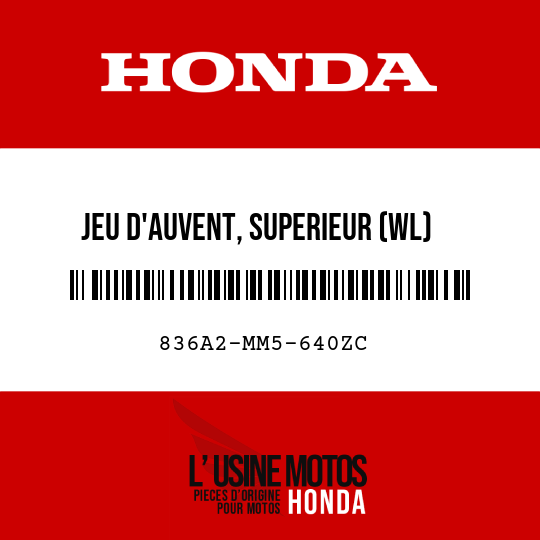 image de 836A2-MM5-640ZC JEU D'AUVENT, SUPERIEUR (WL) PB184MU/TYPE8 
