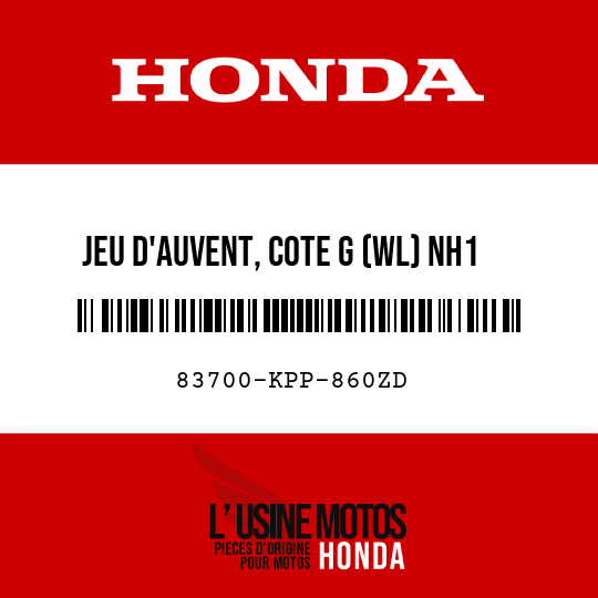 image de 83700-KPP-860ZD JEU D'AUVENT, COTE G (WL) NH1