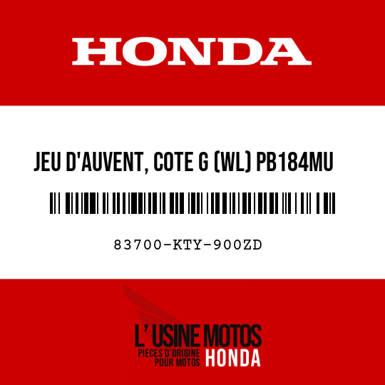 image de 83700-KTY-900ZD JEU D'AUVENT, COTE G (WL) PB184MU 