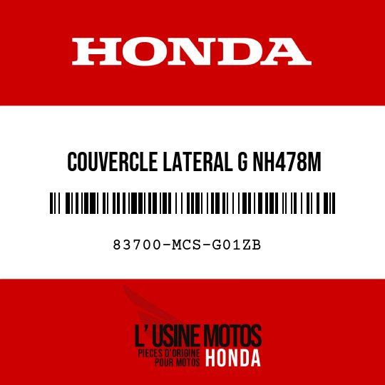 image de 83700-MCS-G01ZB COUVERCLE LATERAL G NH478M 