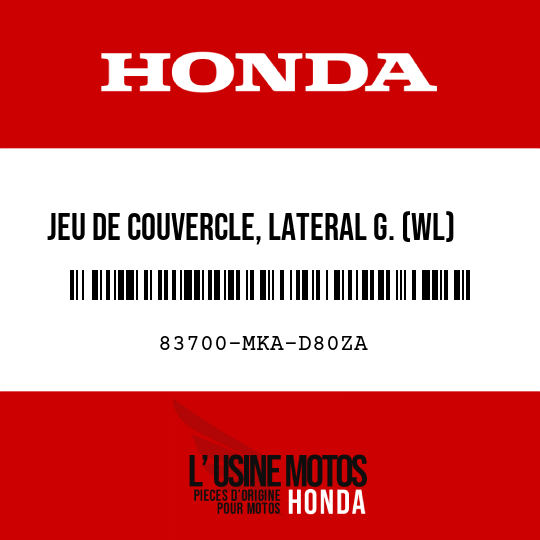 image de 83700-MKA-D80ZA JEU DE COUVERCLE, LATERAL G. (WL) TYPE1