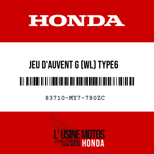 image de 83710-MY7-780ZC JEU D'AUVENT G (WL) TYPE6 