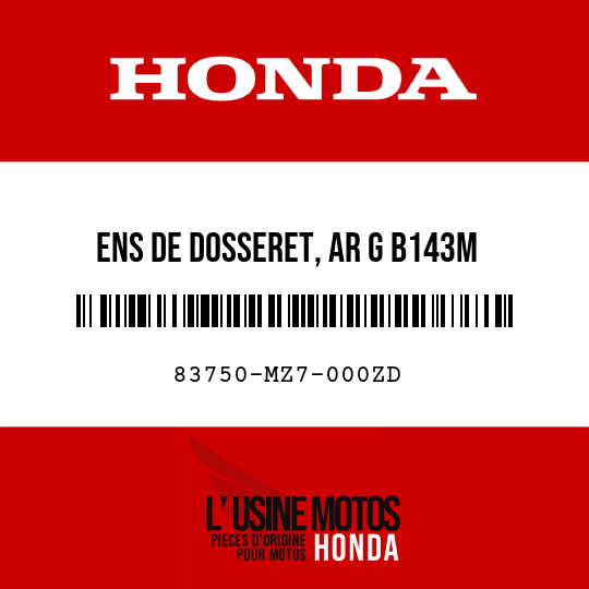 image de 83750-MZ7-000ZD ENS DE DOSSERET, AR G B143M 