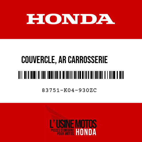 image de 83751-K04-930ZC COUVERCLE, AR CARROSSERIE    SUPERIEURE NHA35M