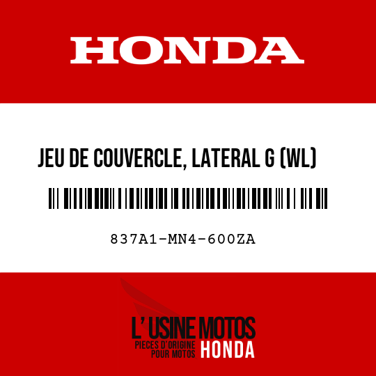image de 837A1-MN4-600ZA JEU DE COUVERCLE, LATERAL G (WL) R134 