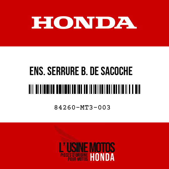image de 84260-MT3-003 ENS. SERRURE B. DE SACOCHE