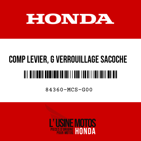 image de 84360-MCS-G00 COMP LEVIER, G VERROUILLAGE SACOCHE DE SELLE